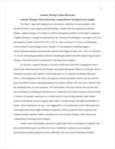 Scenario Therapy Choice Discussion Comprehensive Nursing Essay Example – page 2