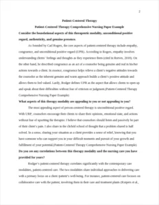 Patient-Centered Therapy Comprehensive Nursing Paper Example – page 2