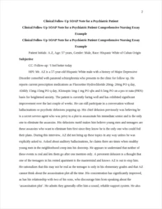 Clinical Follow-Up SOAP Note for a Psychiatric Patient Comprehensive Nursing Essay Example – page 2
