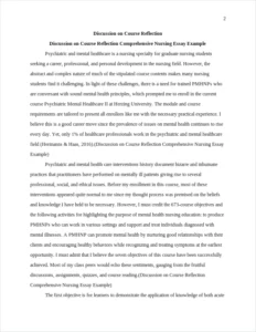 Discussion on Course Reflection Comprehensive Nursing Essay Example – page 2