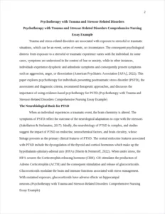 Psychotherapy with Trauma and Stressor-Related Disorders Comprehensive Nursing Essay Example – page 2