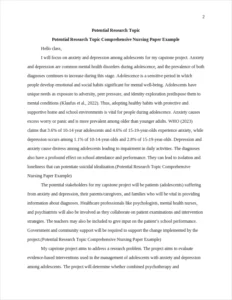 Potential Research Topic Comprehensive Nursing Paper Example – page 2