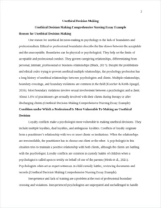 Unethical Decision Making Comprehensive Nursing Essay Example – page 2