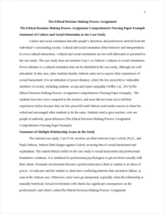 The Ethical Decision-Making Process Assignment Comprehensive Nursing Paper Example – page 2