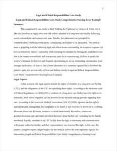 Legal and Ethical Responsibilities Case Study Comprehensive Nursing Essay Example – page 2