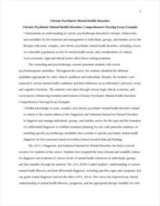 Chronic Psychiatric Mental Health Disorders Comprehensive Nursing Essay Example – page 2