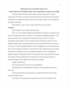 Clinical Soap Note on Psychiatric Progress Note Comprehensive Nursing Essay Example – page 2