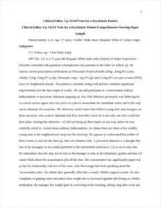 Clinical Follow-Up SOAP Note for a Psychiatric Patient Comprehensive Nursing Paper Sample – page 2