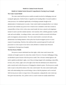 Models in Criminal Justice Research Comprehensive Nursing Essay Example – page 2