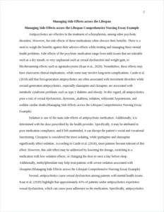 Managing Side Effects across the Lifespan Comprehensive Nursing Essay Example – page 2