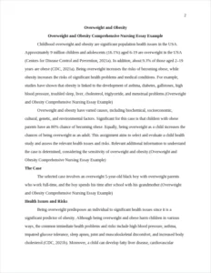 Overweight and Obesity Comprehensive Nursing Essay Example – page 2