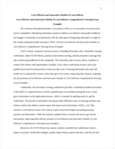 Cost-Effective and Innovative Models of Care Delivery Comprehensive Nursing Essay Example – page 2