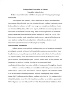 Evidence-based Intervention on Diabetes Comprehensive Nursing Essay Example – page 2