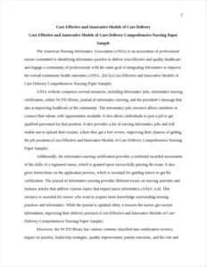 Cost-Effective and Innovative Models of Care Delivery Comprehensive Nursing Paper Sample – page 2