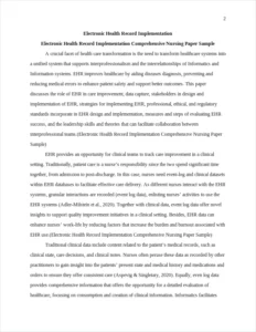 Electronic Health Record Implementation Comprehensive Nursing Paper Sample – page 2