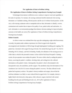 The Application of Data to Problem-Solving Comprehensive Nursing Essay Example – page 2