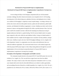 Benchmark for Proposed EBP Project on Implementation Comprehensive Nursing Essay Example – page 2
