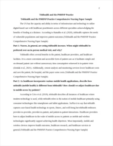 Telehealth and the PMHNP Practice Comprehensive Nursing Paper Sample – page 2