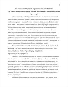 The Use of Clinical Systems to Improve Outcomes and Efficiencies Comprehensive Nursing Paper Sample – page 2