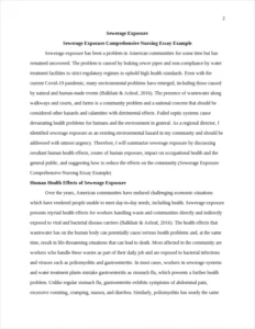 Sewerage Exposure Comprehensive Nursing Essay Example – page 2