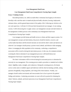 Case Management Final Exam Comprehensive Nursing Paper Sample – page 2