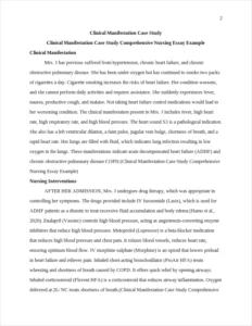 Clinical Manifestation Case Study Comprehensive Nursing Essay Example – page 2
