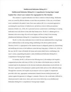 Multifactorial Medication Mishap RCA Comprehensive Nursing Paper Sample – page 2