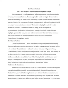 Root-Cause Analysis Comprehensive Nursing Paper Sample – page 2