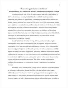 Pharmacotherapy for Cardiovascular Disorder Comprehensive Nursing Essay Example – page 2